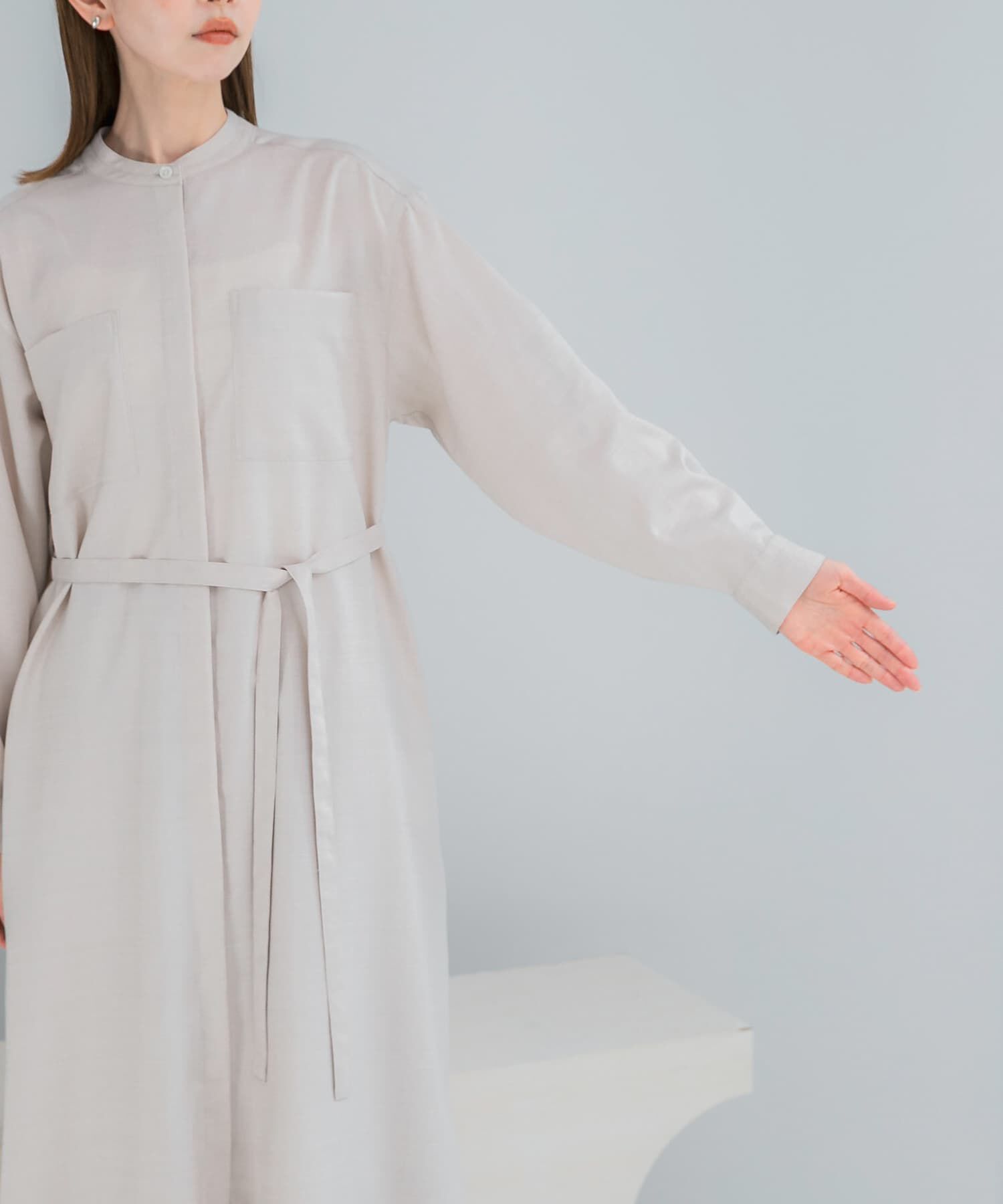 URBAN RESEARCH ROSSO「ウォッシャブルリネンライクシャツワンピース」|ワンピース|