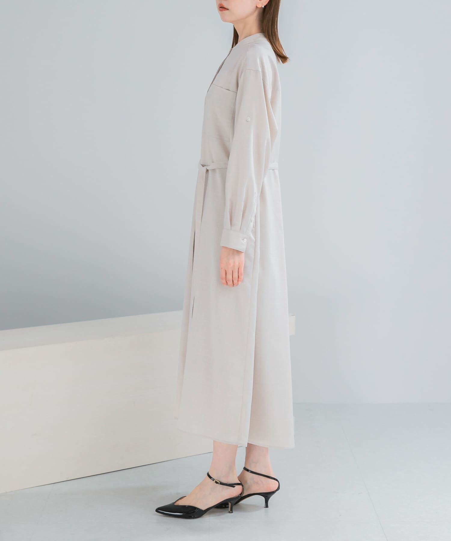 URBAN RESEARCH ROSSO「ウォッシャブルリネンライクシャツワンピース」|ワンピース|