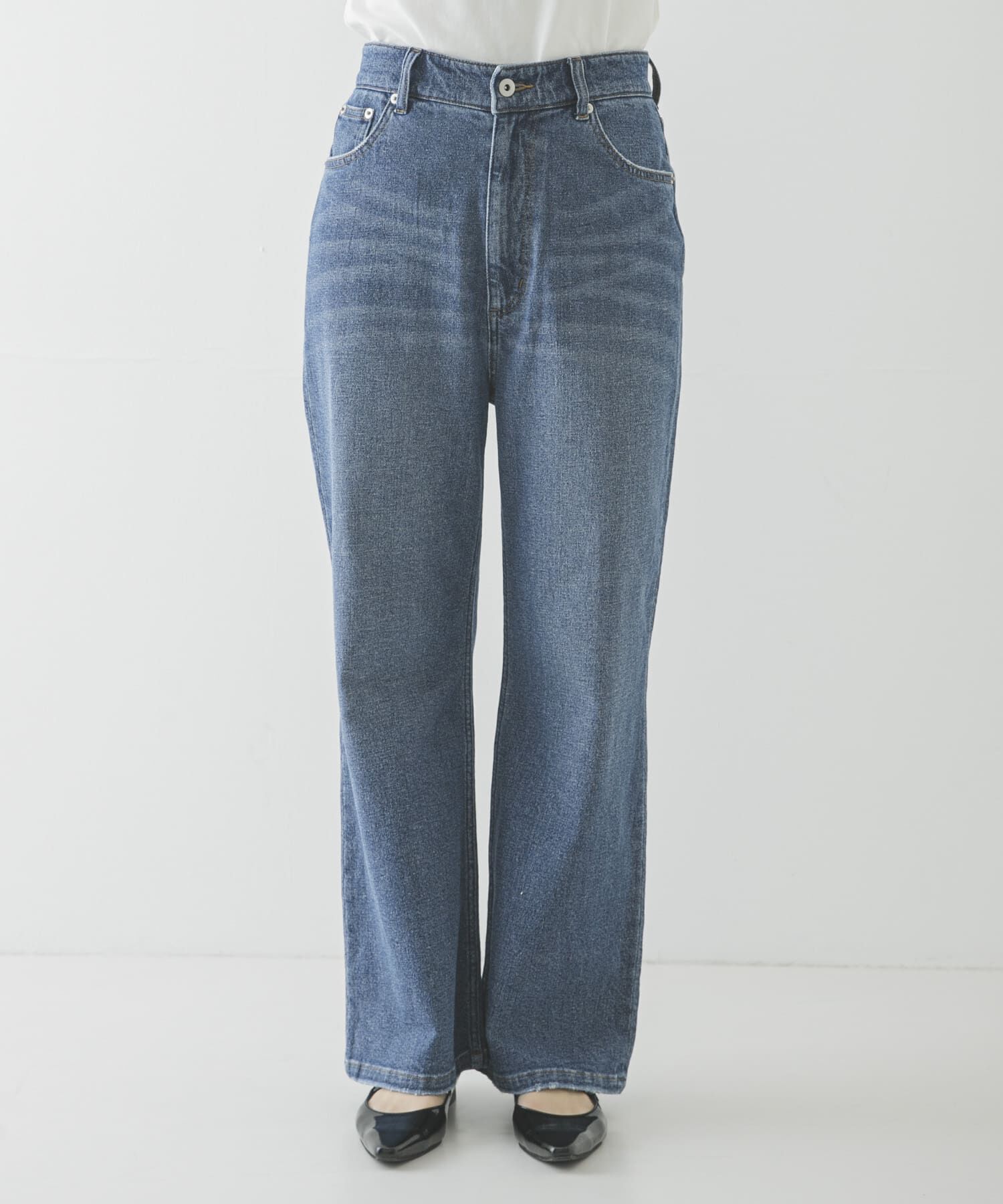 URBAN RESEARCH「『3サイズ展開』綿麻デニムストレートパンツ」|デニム|