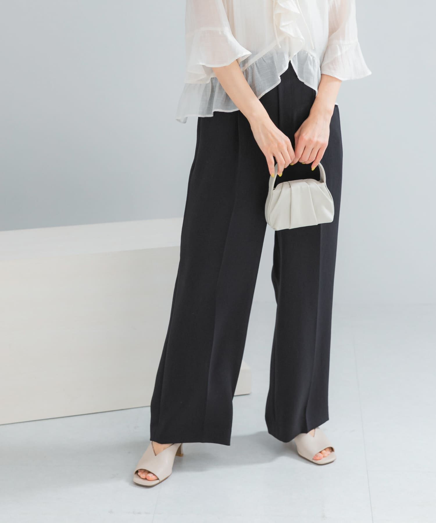 URBAN RESEARCH ROSSO「DONEEYU　ダブルクロスワイドパンツ」|その他|ブラック