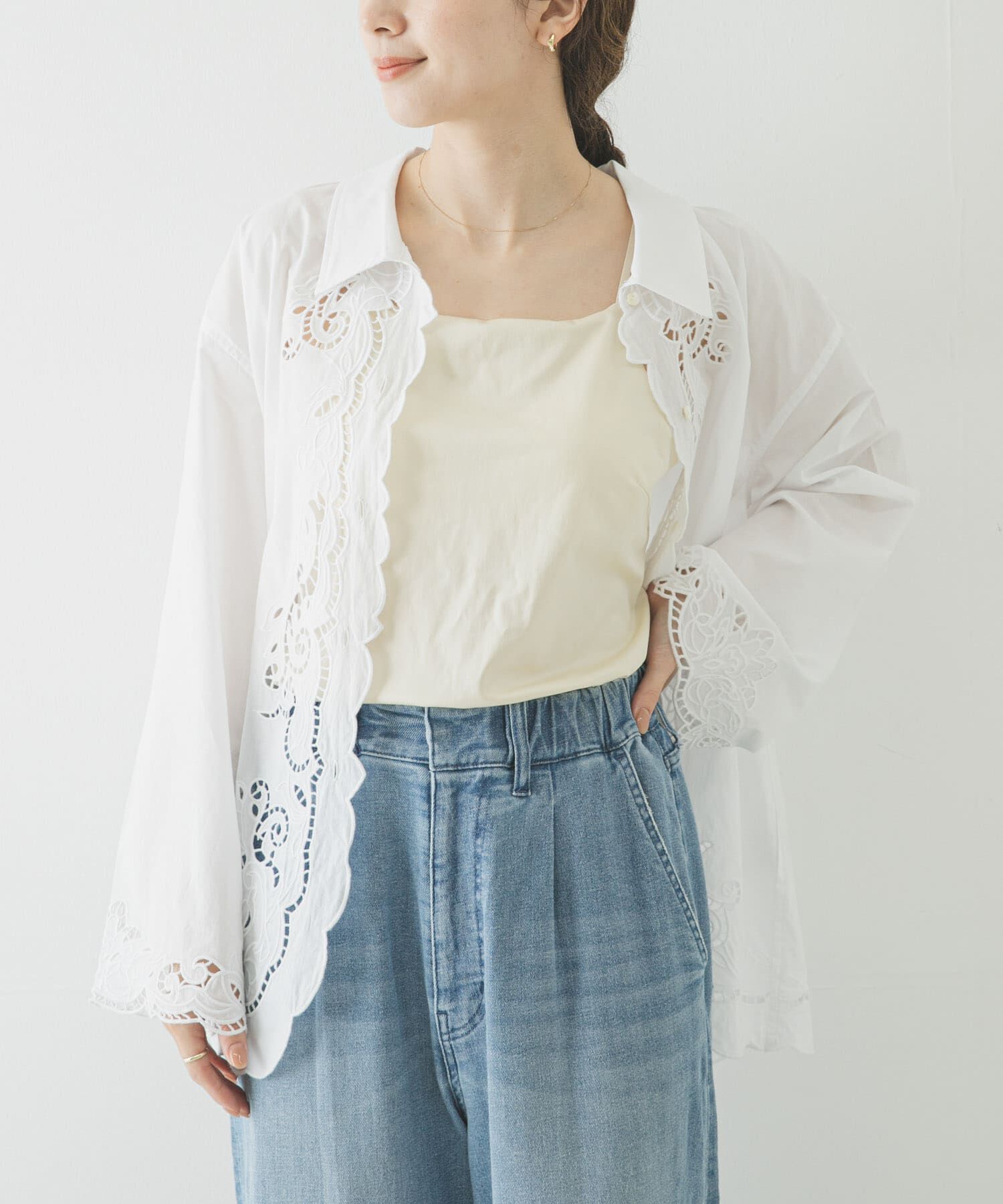 URBAN RESEARCH「キュプラサテンカップ付きキャミソール」|キャミソール|