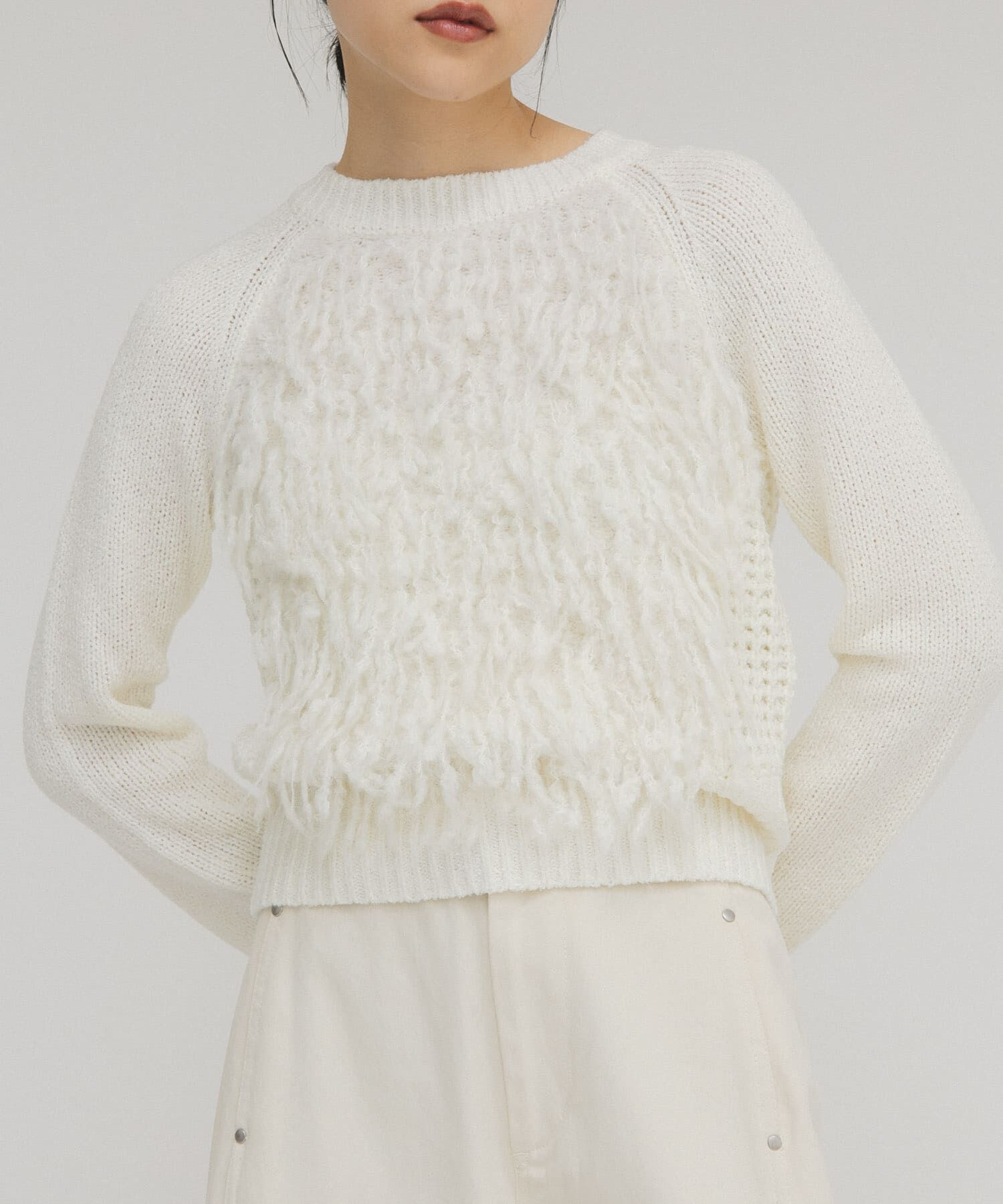  「コンパクトフリンジニット」|ニット・セーター|