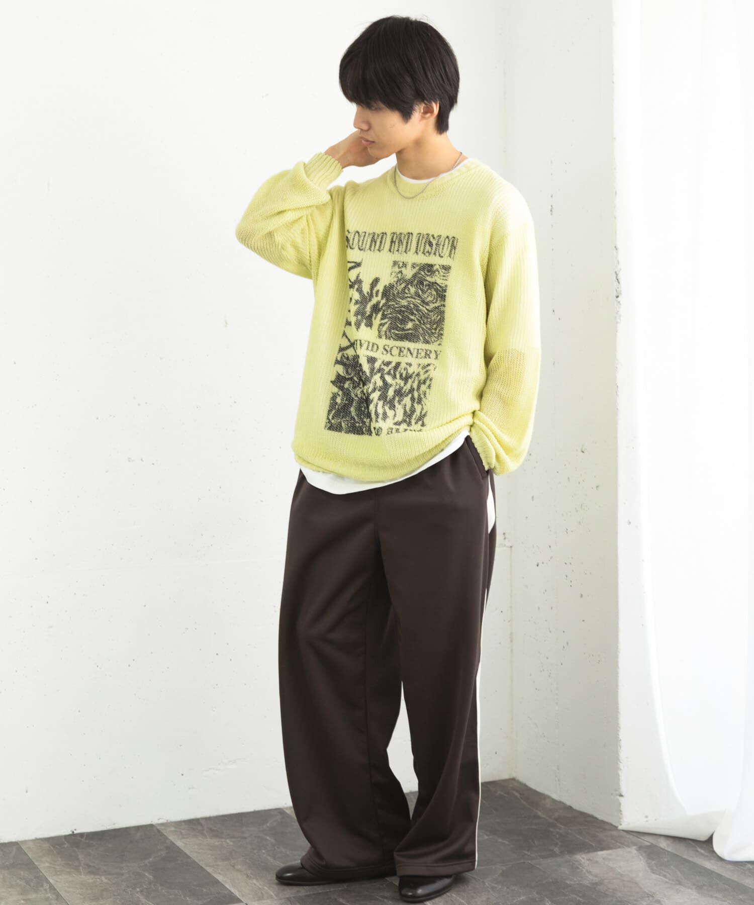 SENSE OF PLACE by URBAN RESEARCH「『洗濯可』グラフィックプリントシアーニット」|ニット・セーター|