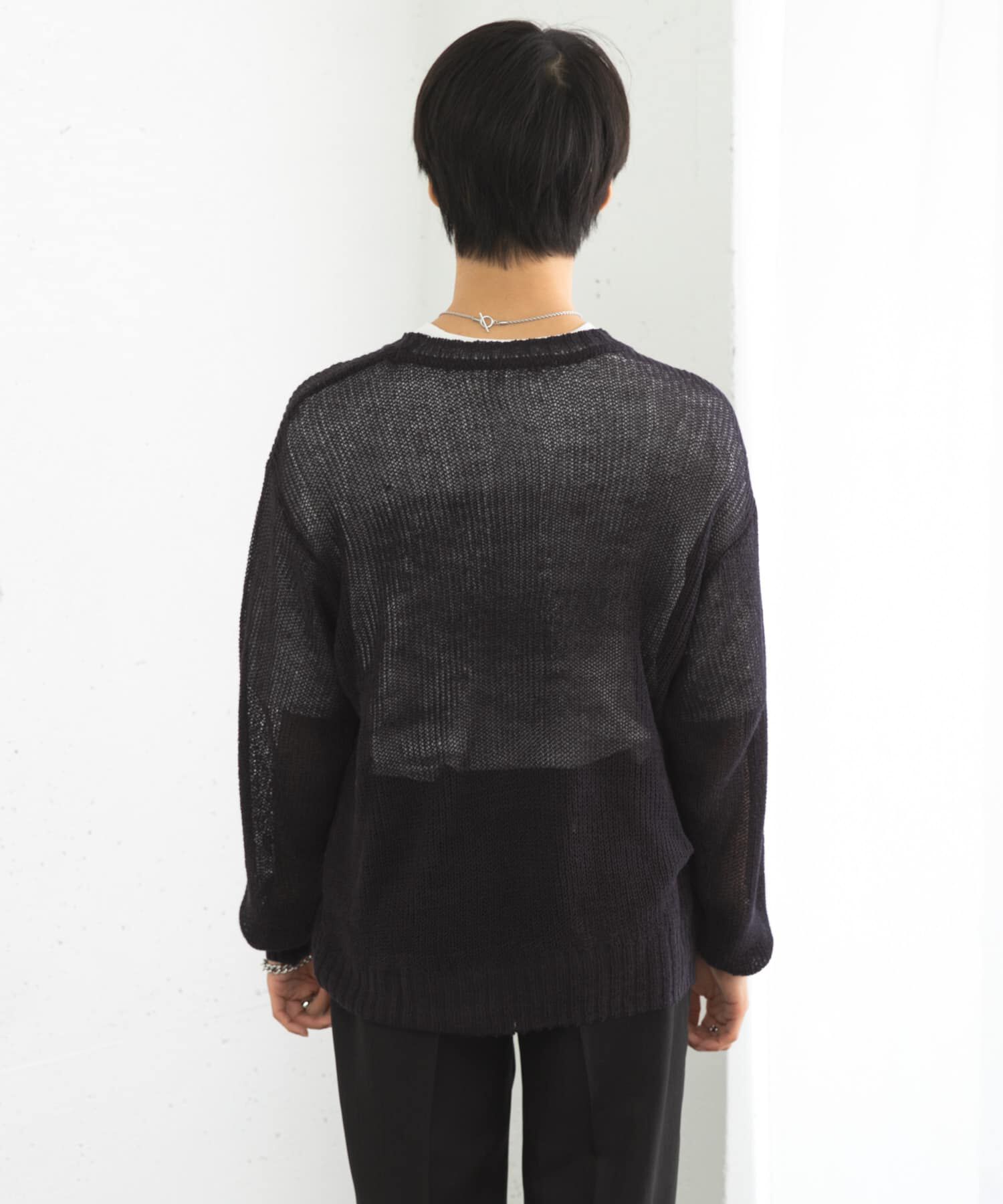 SENSE OF PLACE by URBAN RESEARCH「『洗濯可』グラフィックプリントシアーニット」|ニット・セーター|