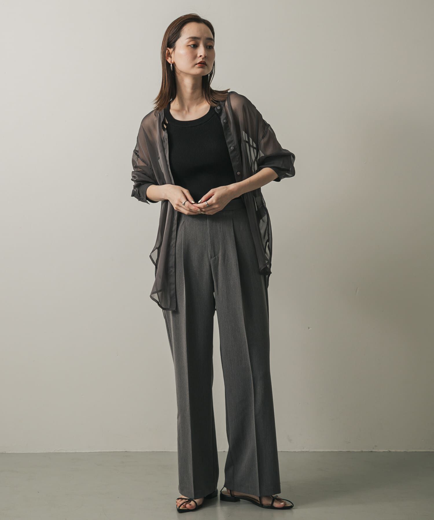 SENSE OF PLACE by URBAN RESEARCH「バンドカラーシャンブレーシアーシャツ」|シャツ・ブラウス|