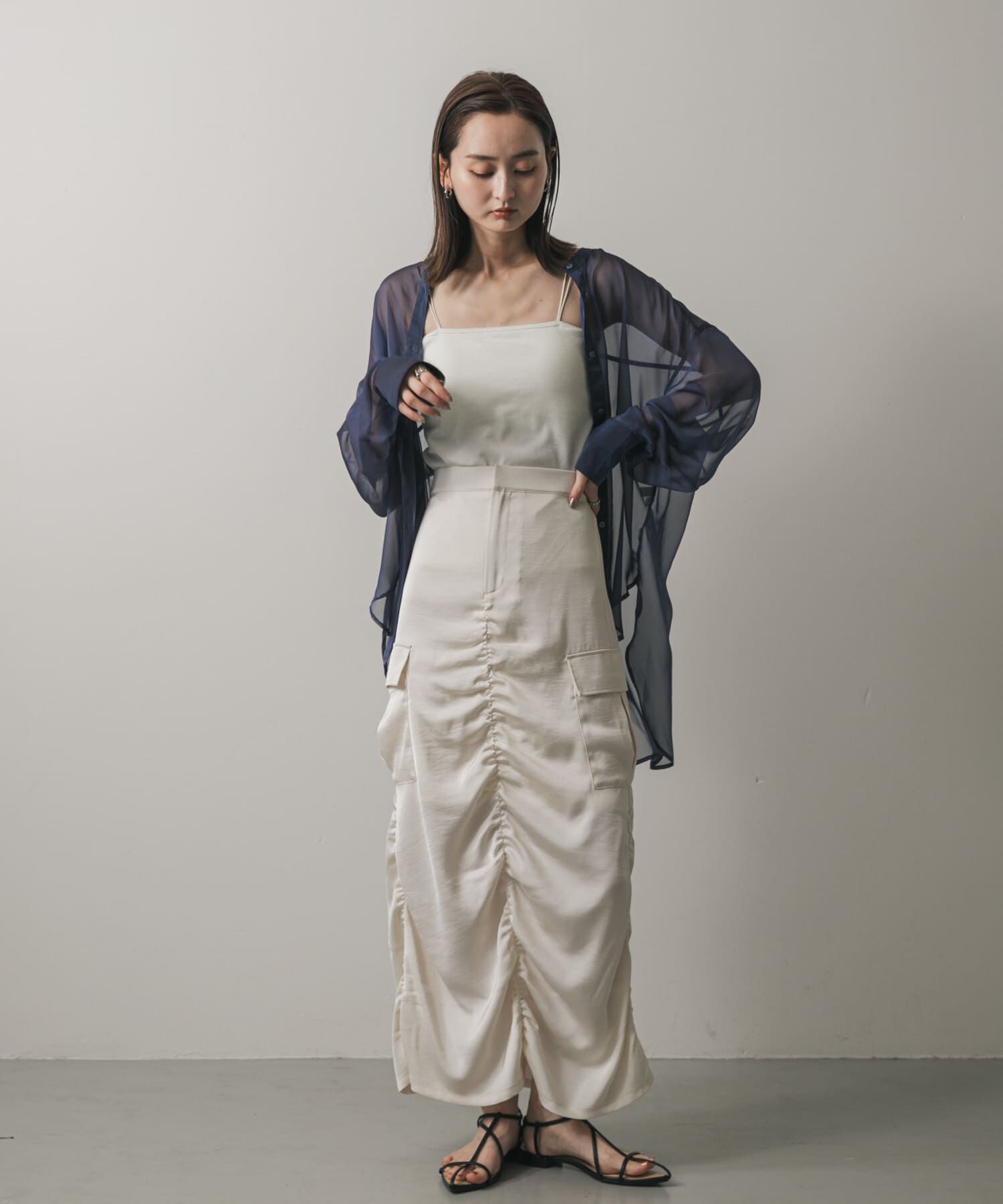 SENSE OF PLACE by URBAN RESEARCH「バンドカラーシャンブレーシアーシャツ」|シャツ・ブラウス|