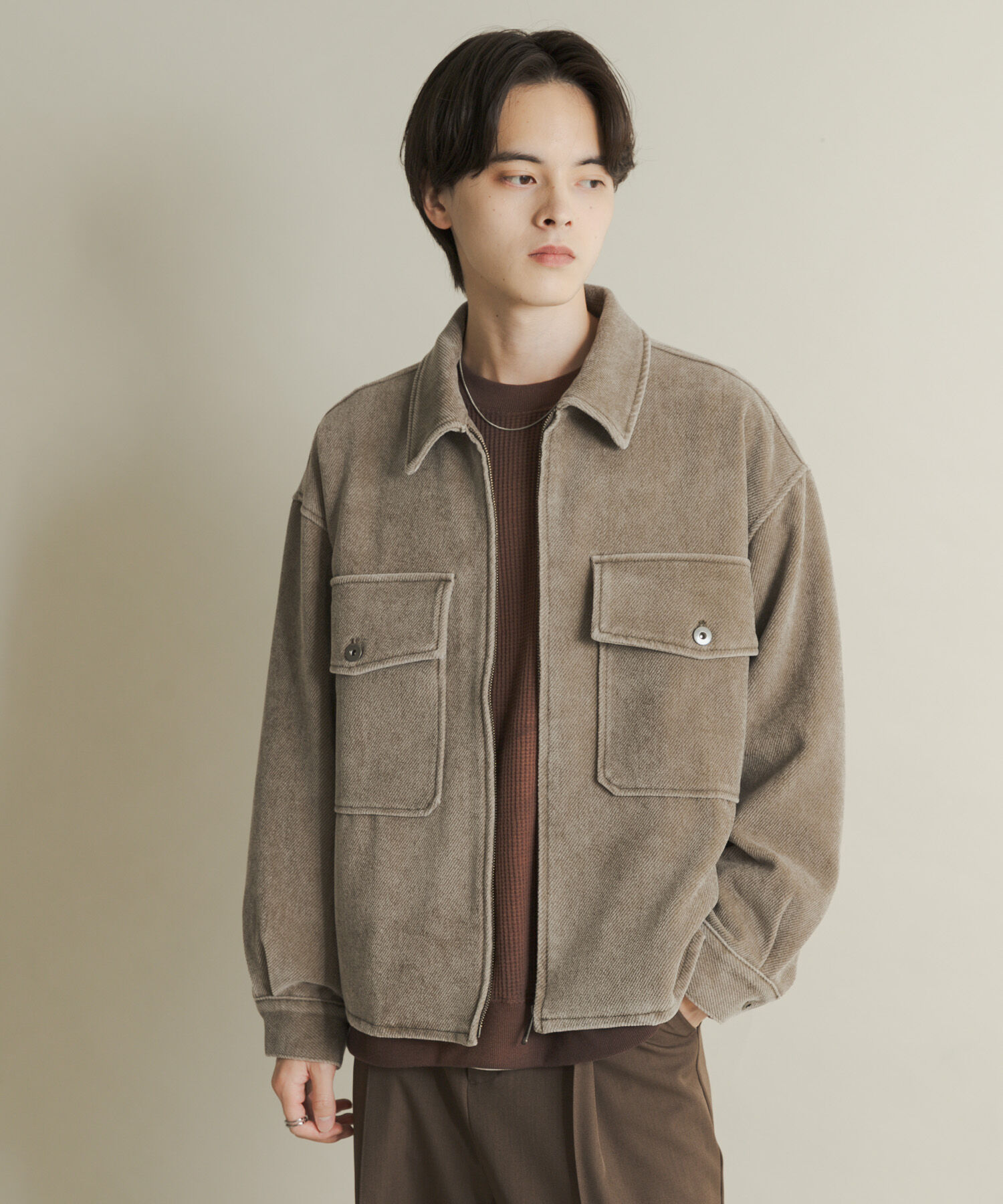 SENSE OF PLACE by URBAN RESEARCH「ヴィンテージツイルZIPブルゾン」|ブルゾン・スタジャン|