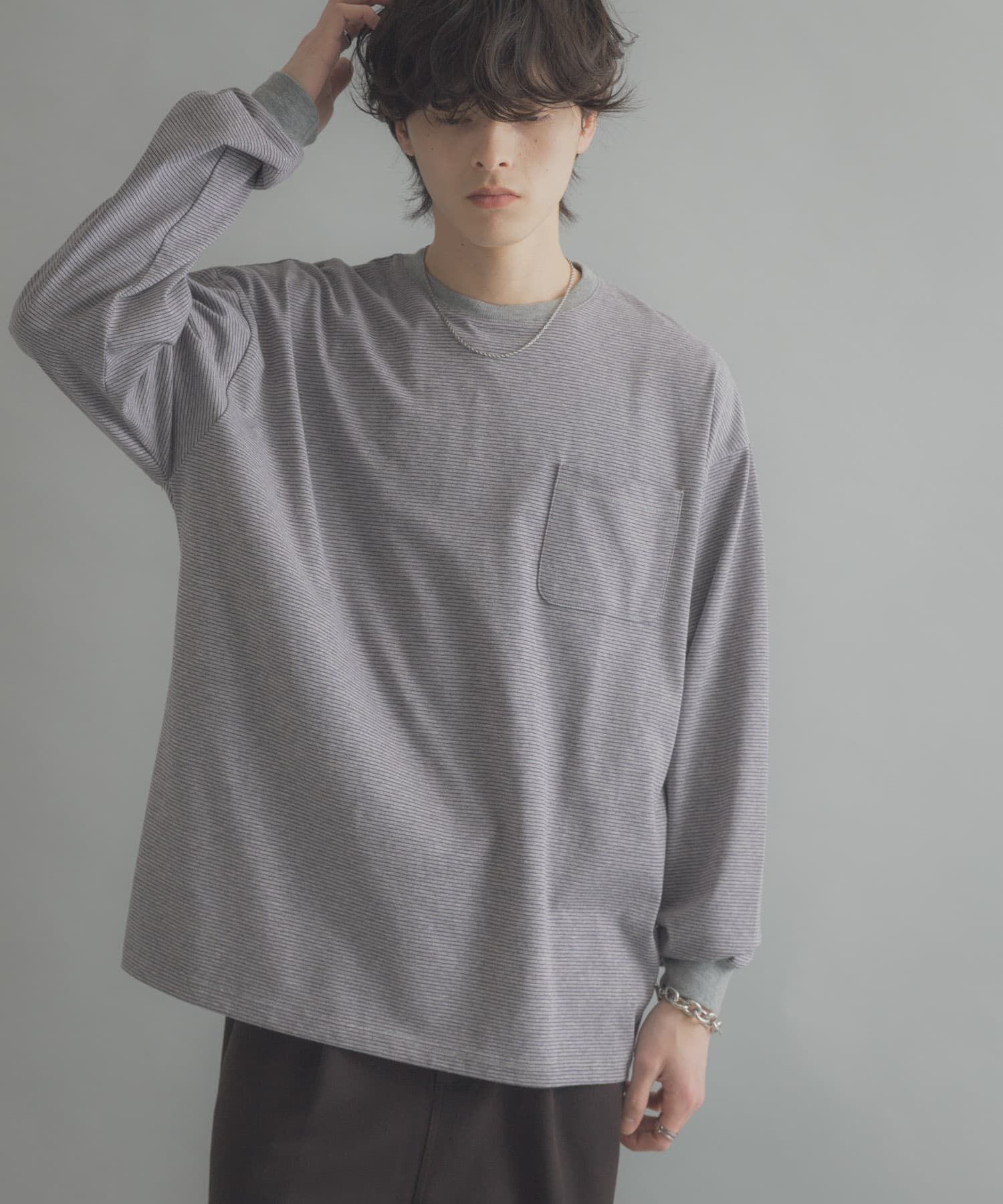 SENSE OF PLACE by URBAN RESEARCH「ピンボーダーロングスリーブTシャツ」|Tシャツ・カットソー|