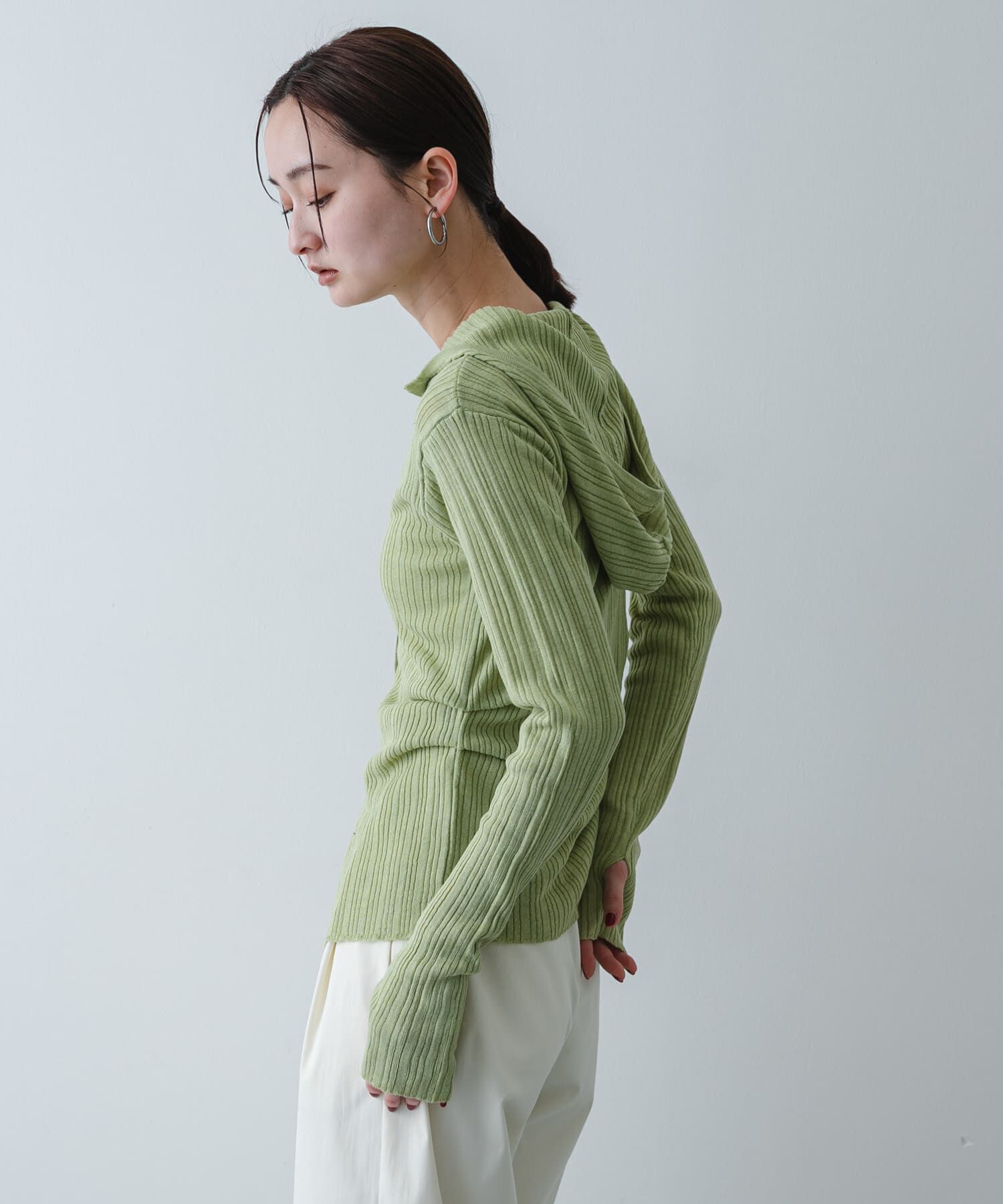 SENSE OF PLACE by URBAN RESEARCH「『洗濯可』マルチリブニットフーディー」|ニット・セーター|