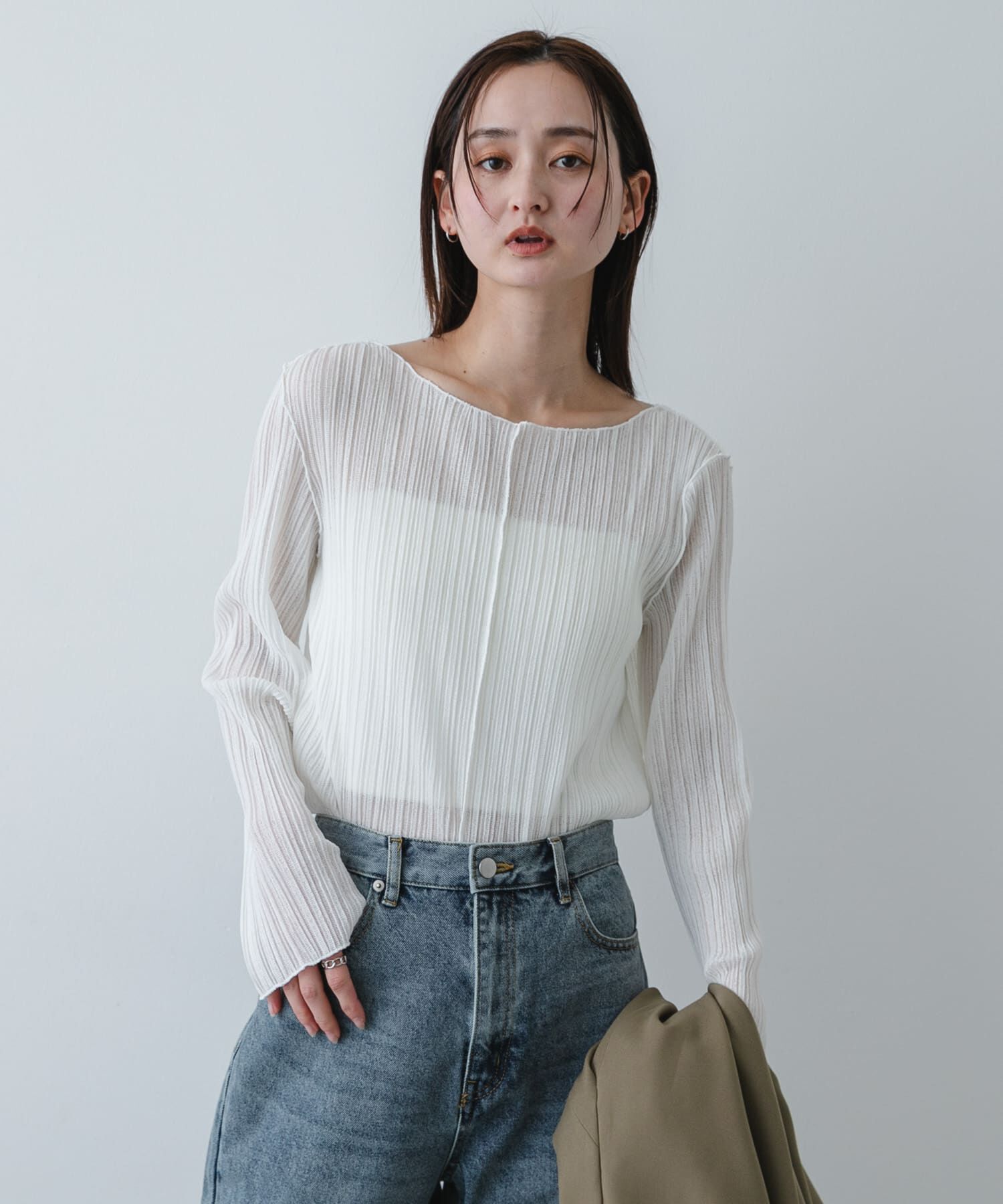 SENSE OF PLACE by URBAN RESEARCH「スラブシアープリーツトップ」|Tシャツ・カットソー|