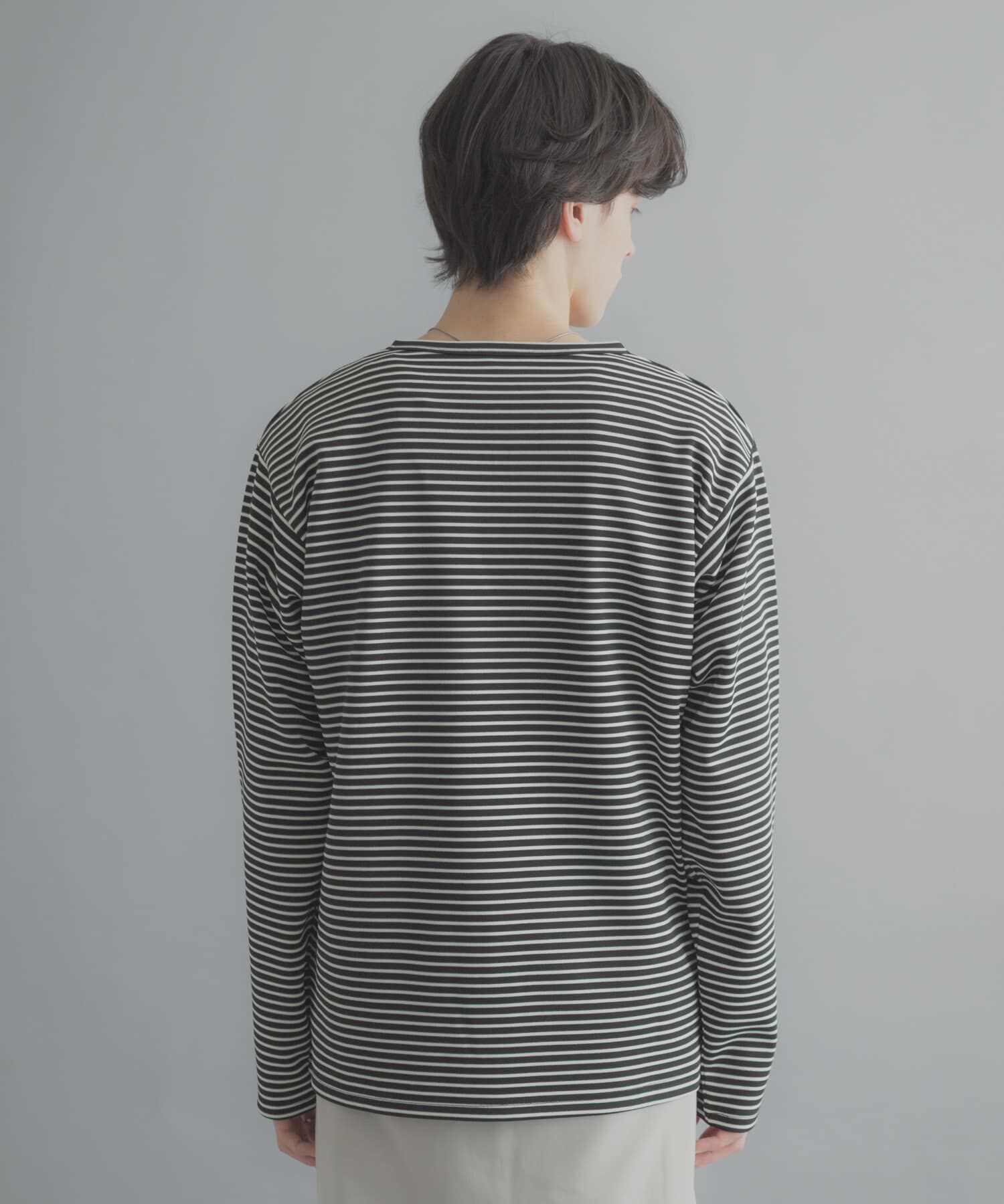 SENSE OF PLACE by URBAN RESEARCH「ボーダーヘンリーネックロングTシャツ」|Tシャツ・カットソー|