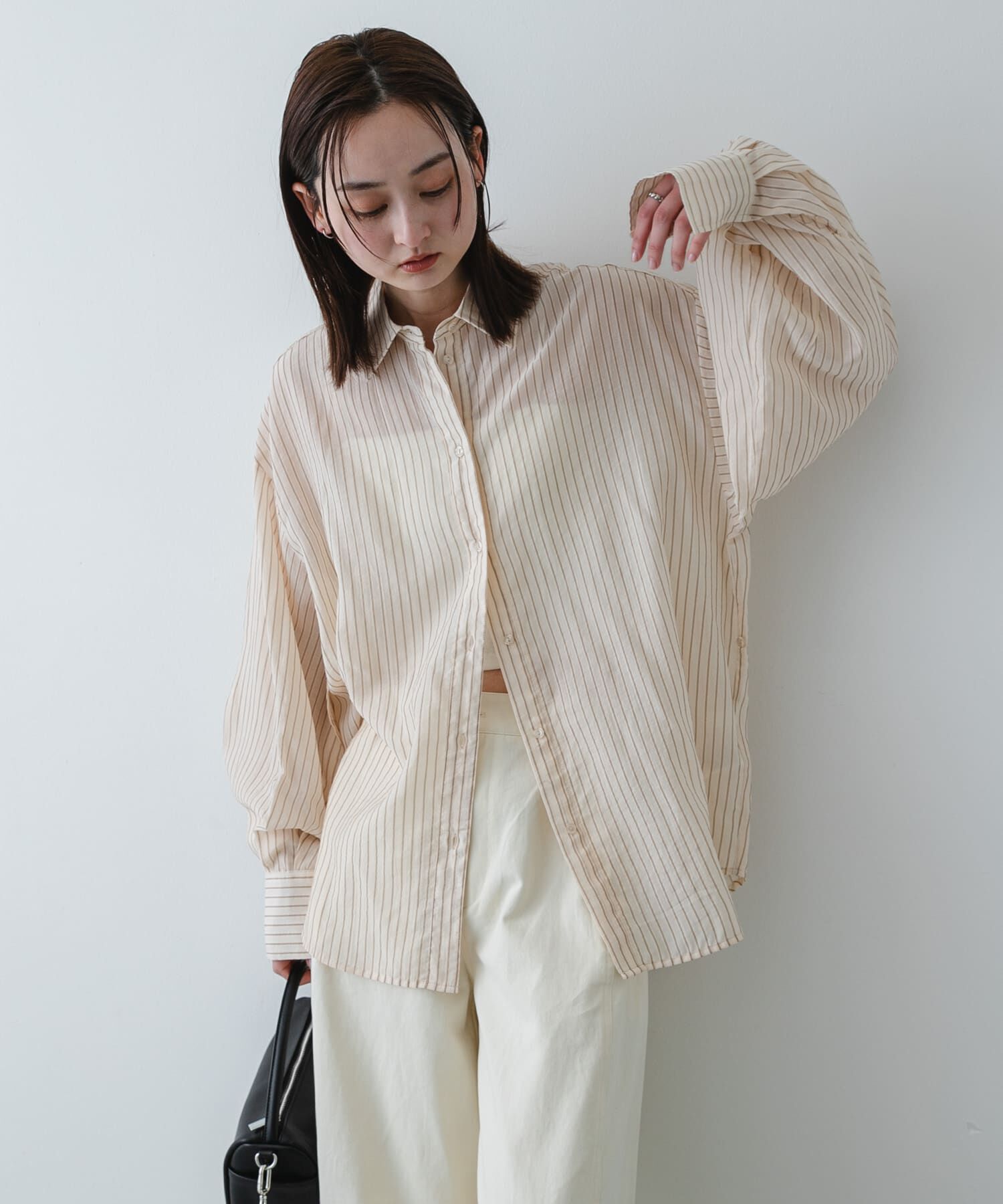 SENSE OF PLACE by URBAN RESEARCH「『接触冷感/速乾』シアーストライプアレンジシャツ」|シャツ・ブラウス|