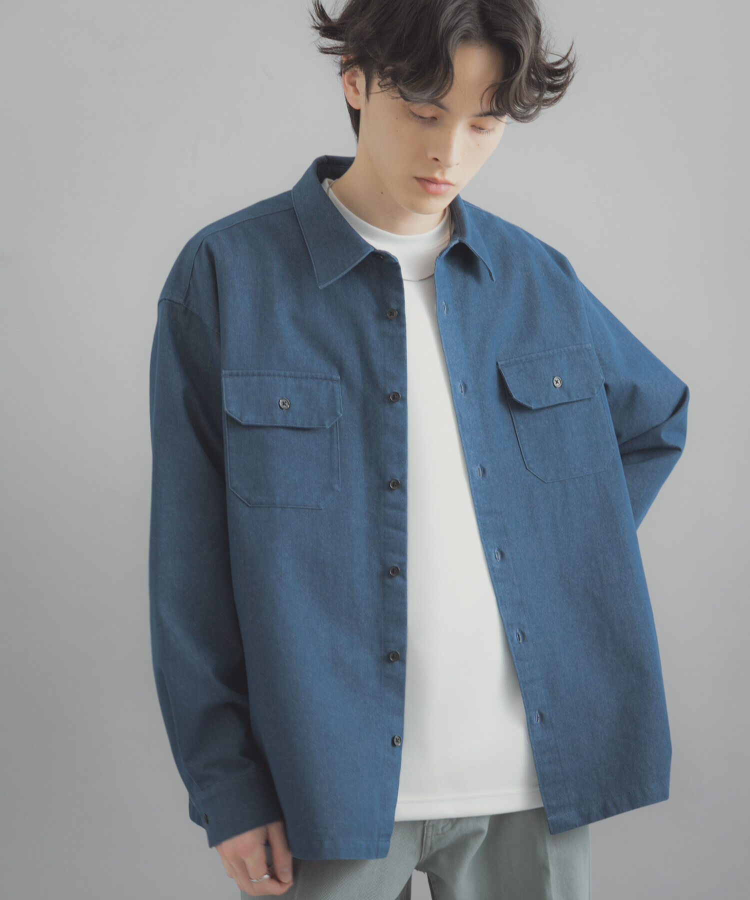 SENSE OF PLACE by URBAN RESEARCH「ダブルポケットカラーデニムシャツ」|シャツ・ブラウス|