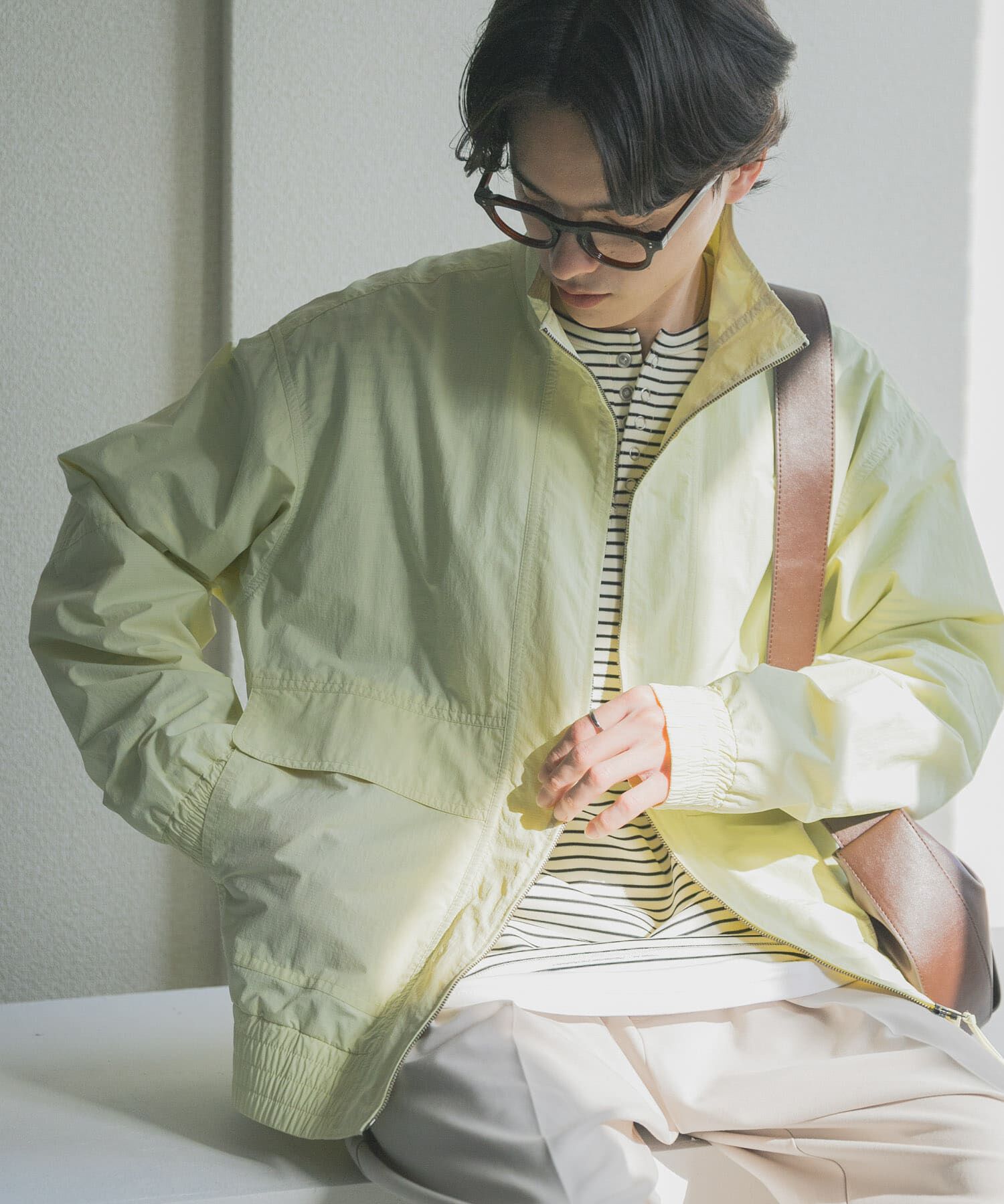 SENSE OF PLACE by URBAN RESEARCH「リップストップナイロンブルゾン」|ブルゾン・スタジャン|イエロー