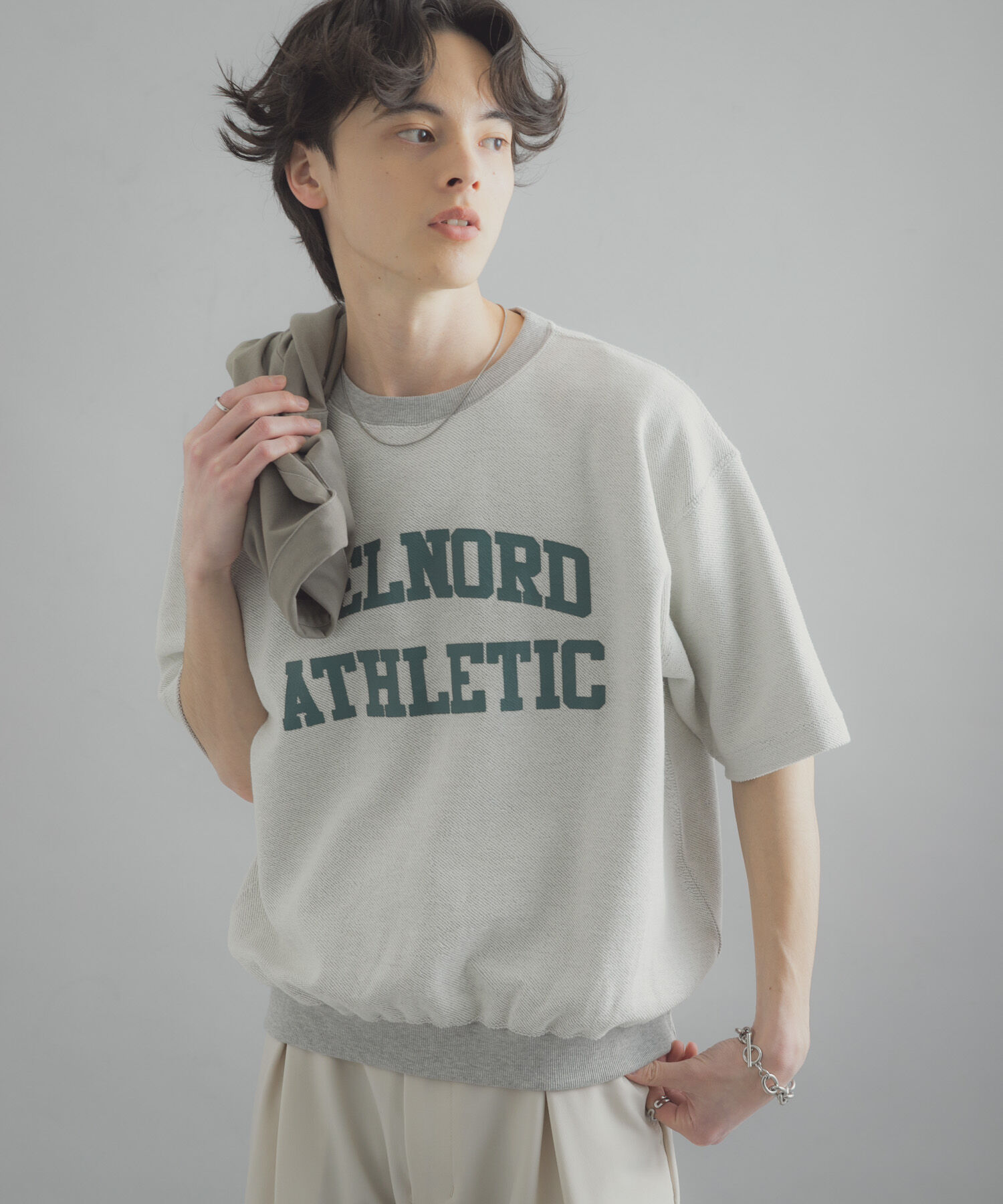 SENSE OF PLACE by URBAN RESEARCH「カレッジスウェットショートスリーブTシャツ」|スウェット・ジャージ|