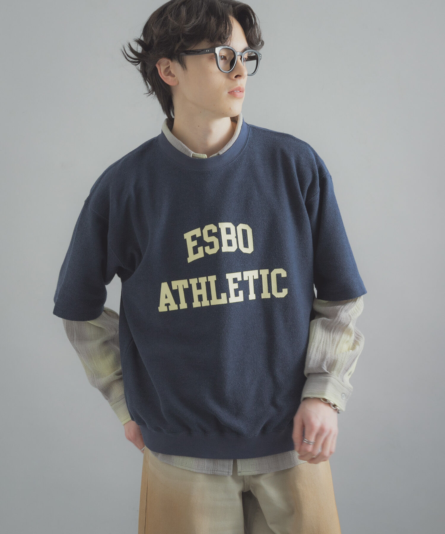 SENSE OF PLACE by URBAN RESEARCH「カレッジスウェットショートスリーブTシャツ」|スウェット・ジャージ|