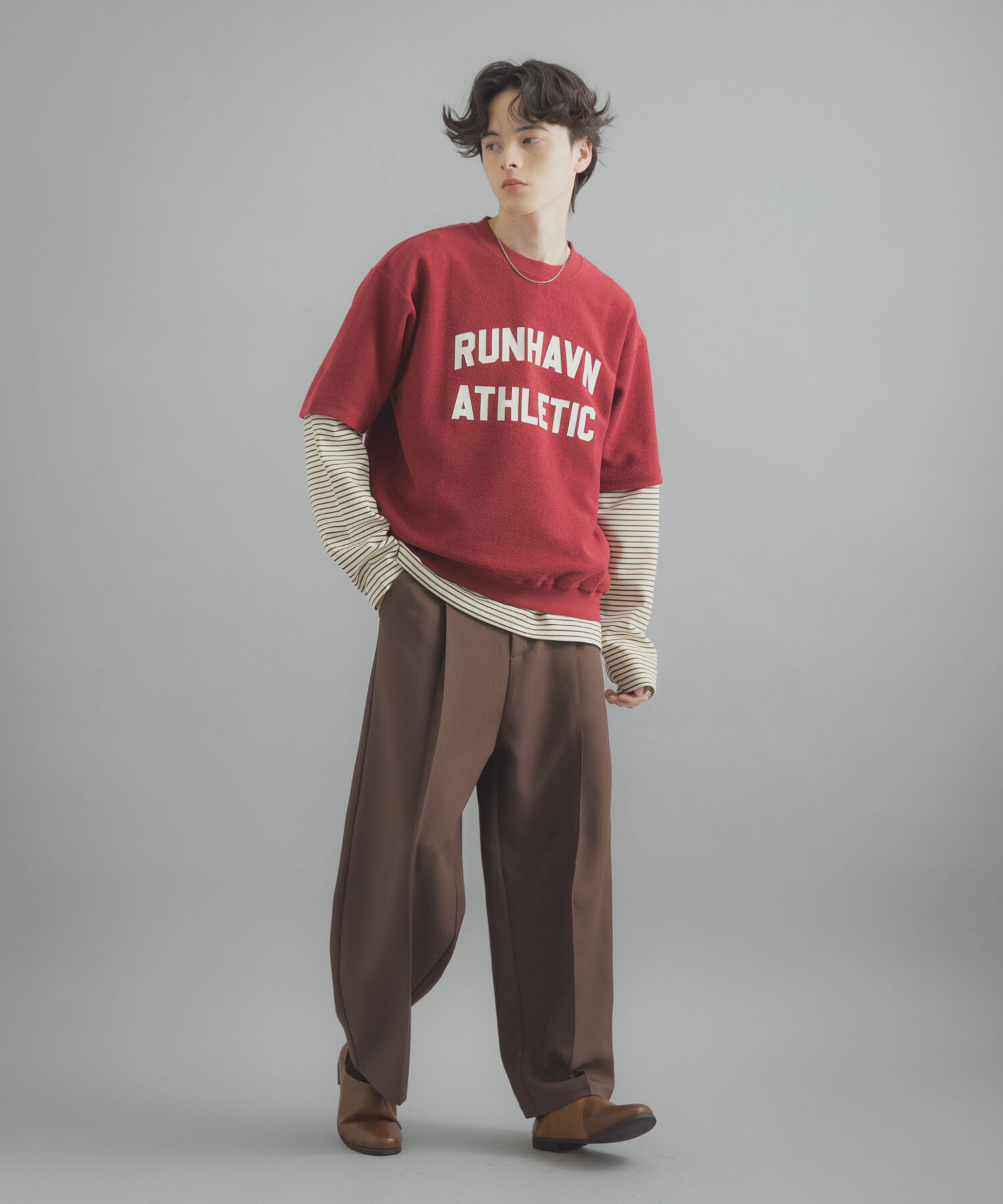 SENSE OF PLACE by URBAN RESEARCH「カレッジスウェットショートスリーブTシャツ」|スウェット・ジャージ|