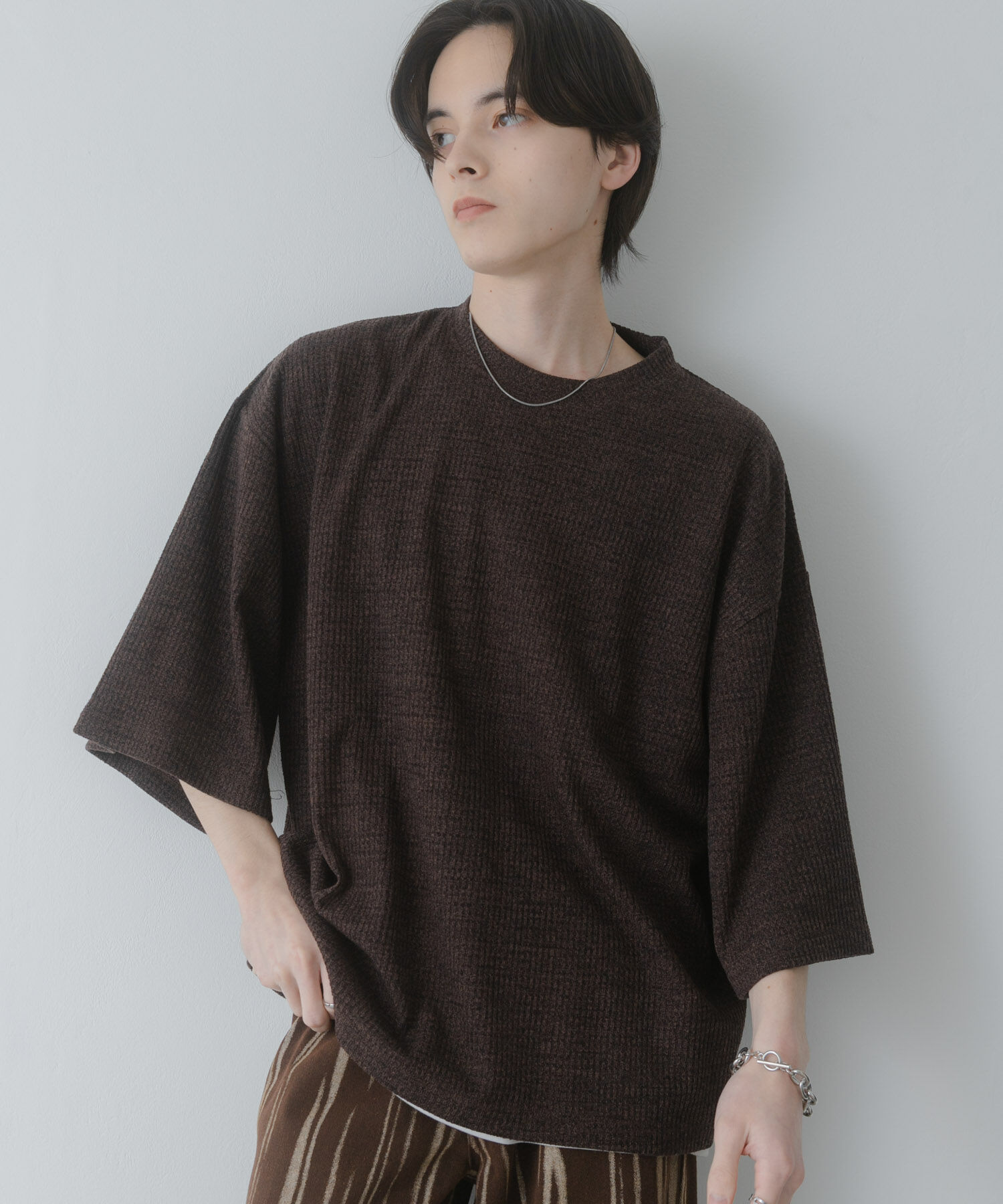 SENSE OF PLACE by URBAN RESEARCH「ソフトワッフルエクストラルーズTシャツ」|Tシャツ・カットソー|ブラウン