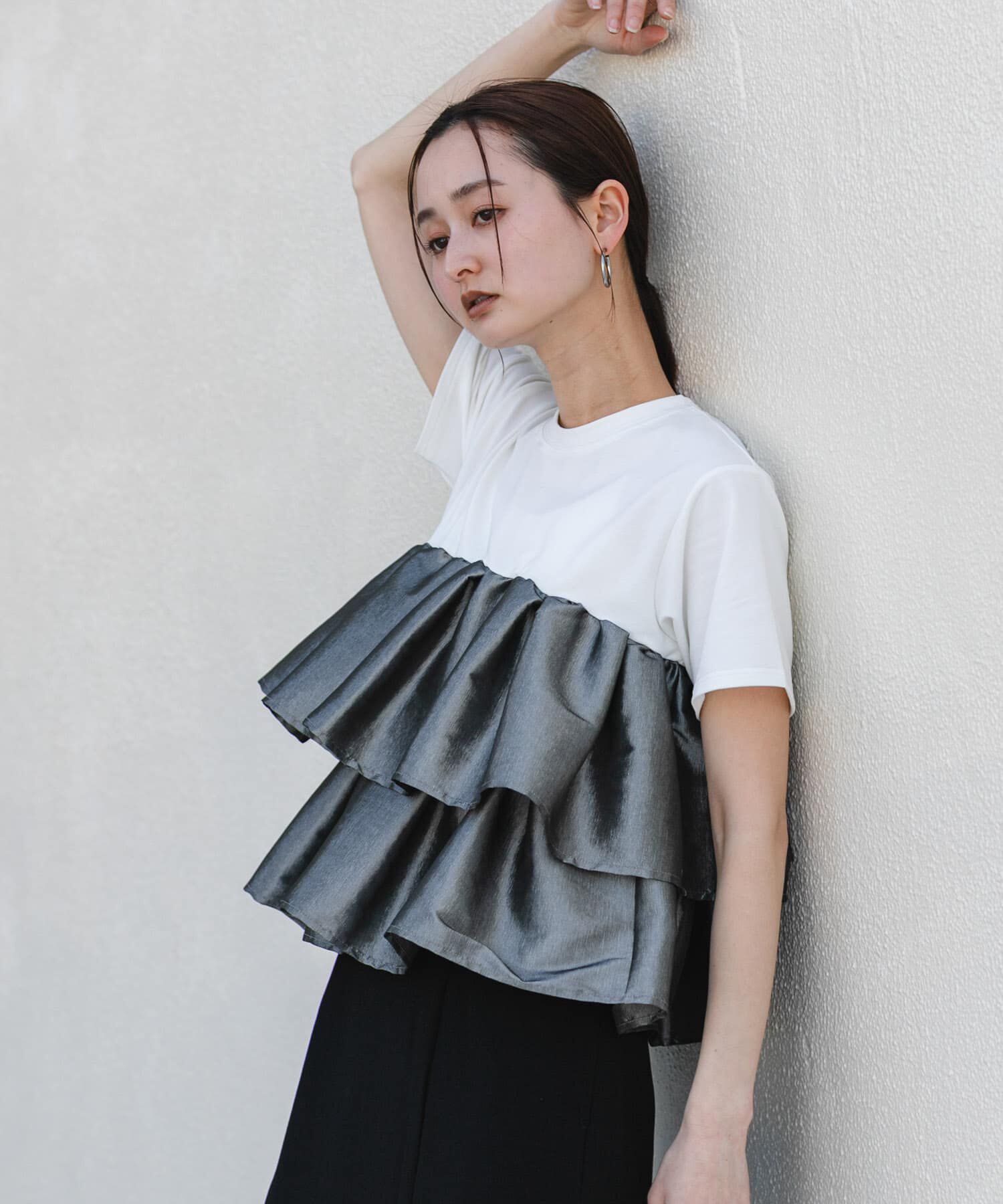 SENSE OF PLACE by URBAN RESEARCH「シャイニーフリルドッキングカットトップ」|Tシャツ・カットソー|