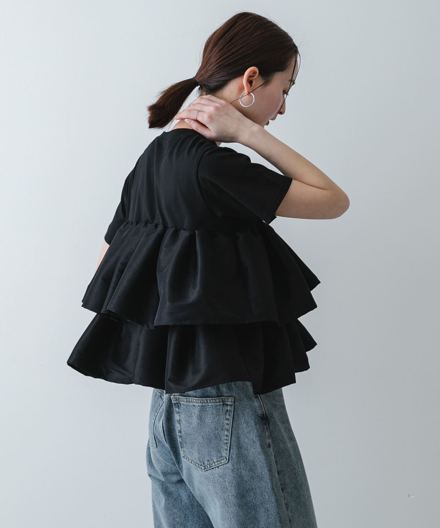 SENSE OF PLACE by URBAN RESEARCH「シャイニーフリルドッキングカットトップ」|Tシャツ・カットソー|