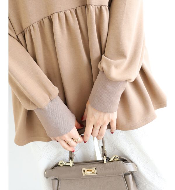  「【吸湿発熱】ギャザーレイヤープルオーバー」|Tシャツ・カットソー|