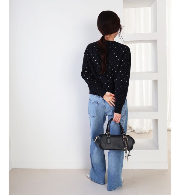  「ドットジャガードニットカーディガン」|カーディガン|