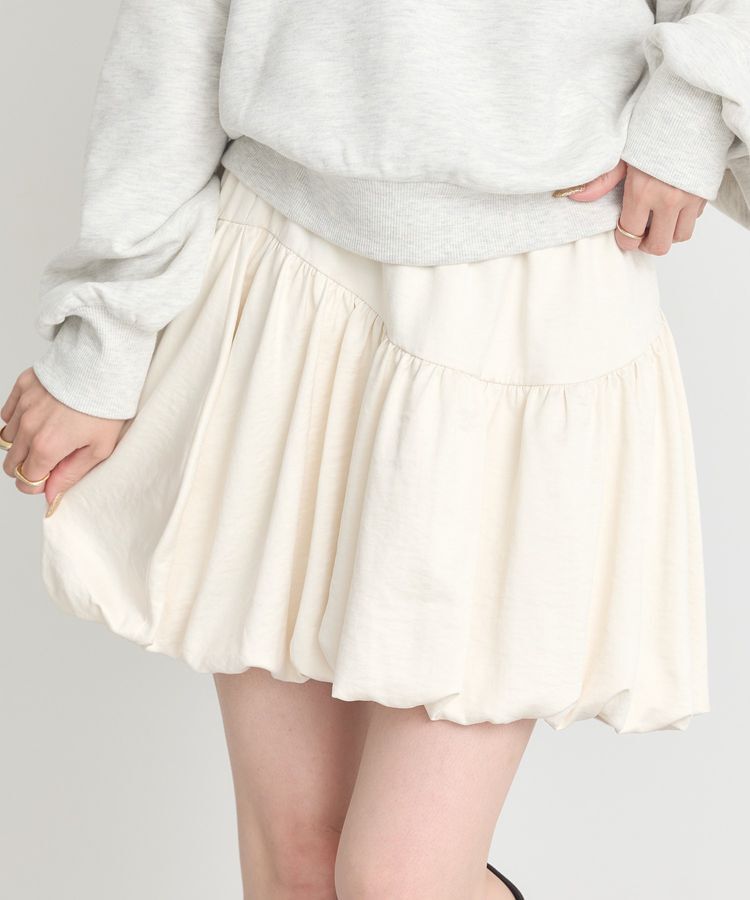 earth music&ecology「ラウンド切り替えバルーンミニスカート」|スカート|Ivory