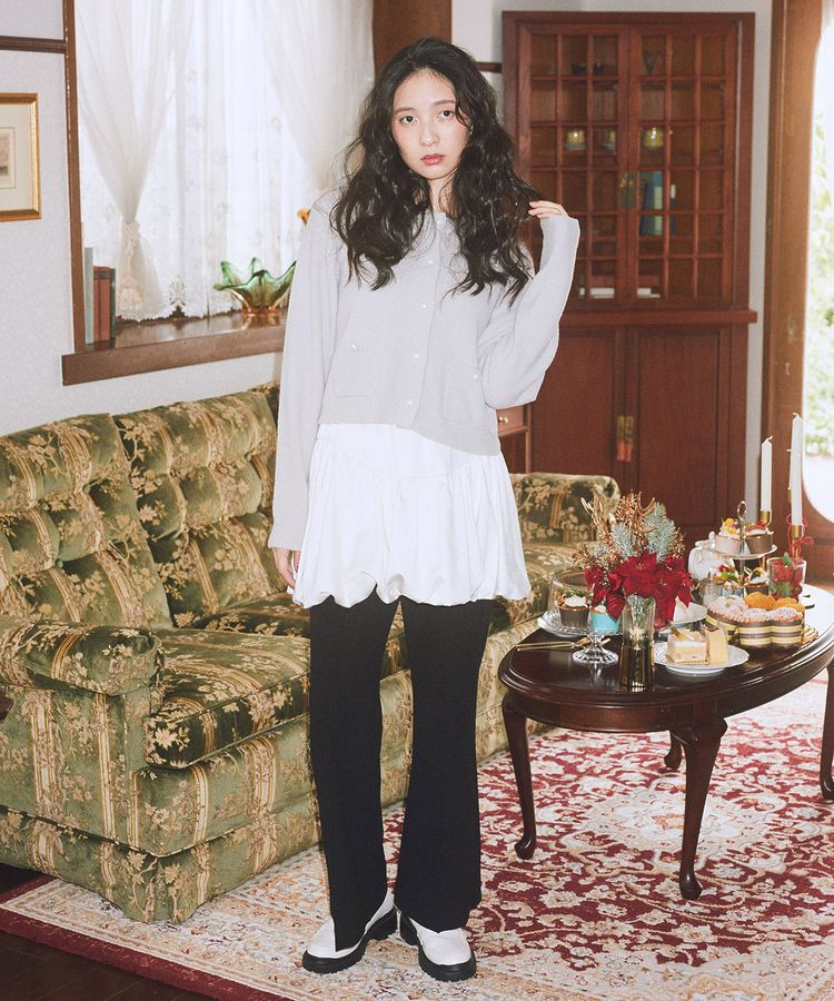 earth music&ecology「ラウンド切り替えバルーンミニスカート」|スカート|