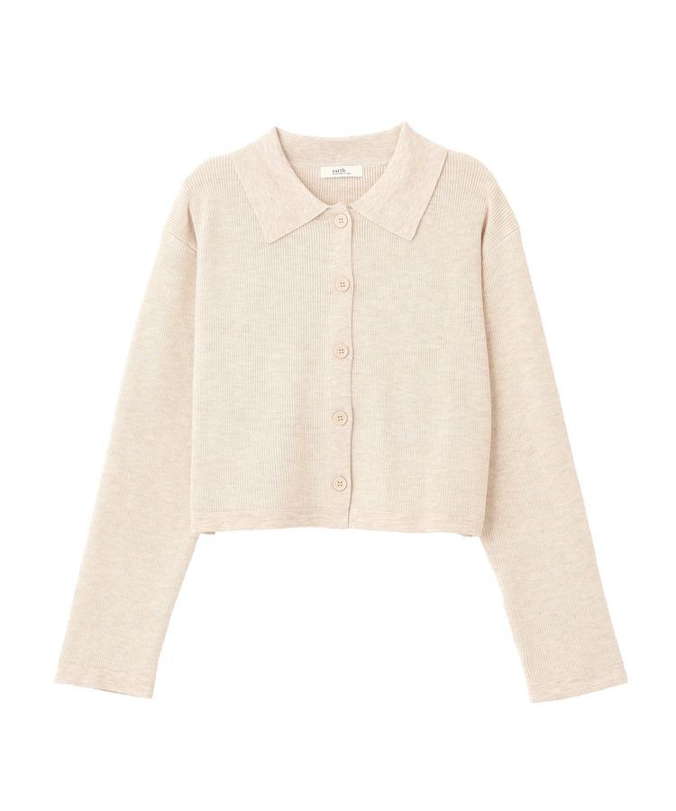 earth music&ecology「襟付きニットアンサンブル」|カーディガン|