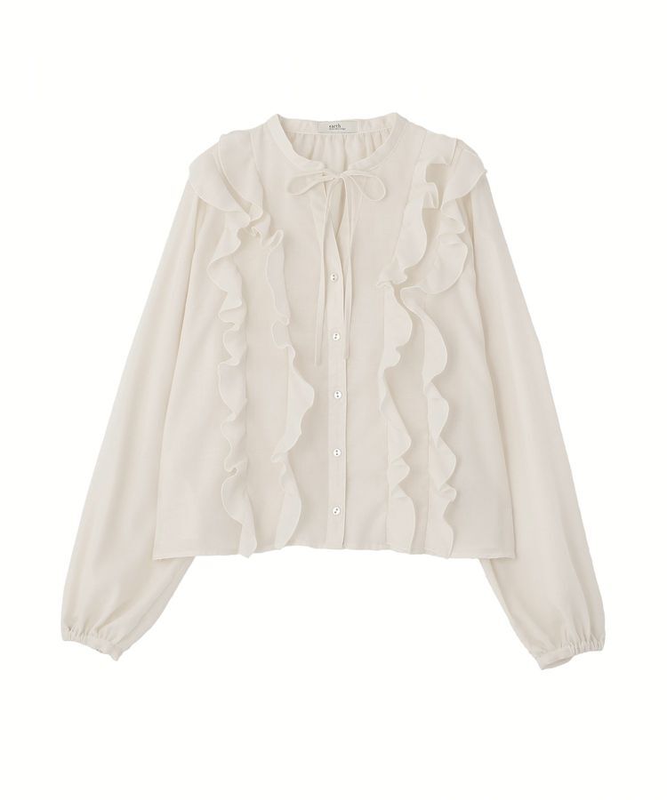 earth music&ecology「フリルリボンブラウス」|シャツ・ブラウス|