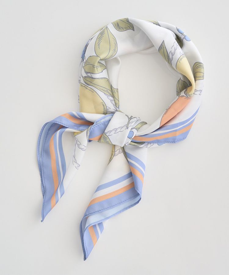 earth music&ecology「【接触冷感】UV対策フルーツ柄スカーフ」|バンダナ・スカーフ|Blue