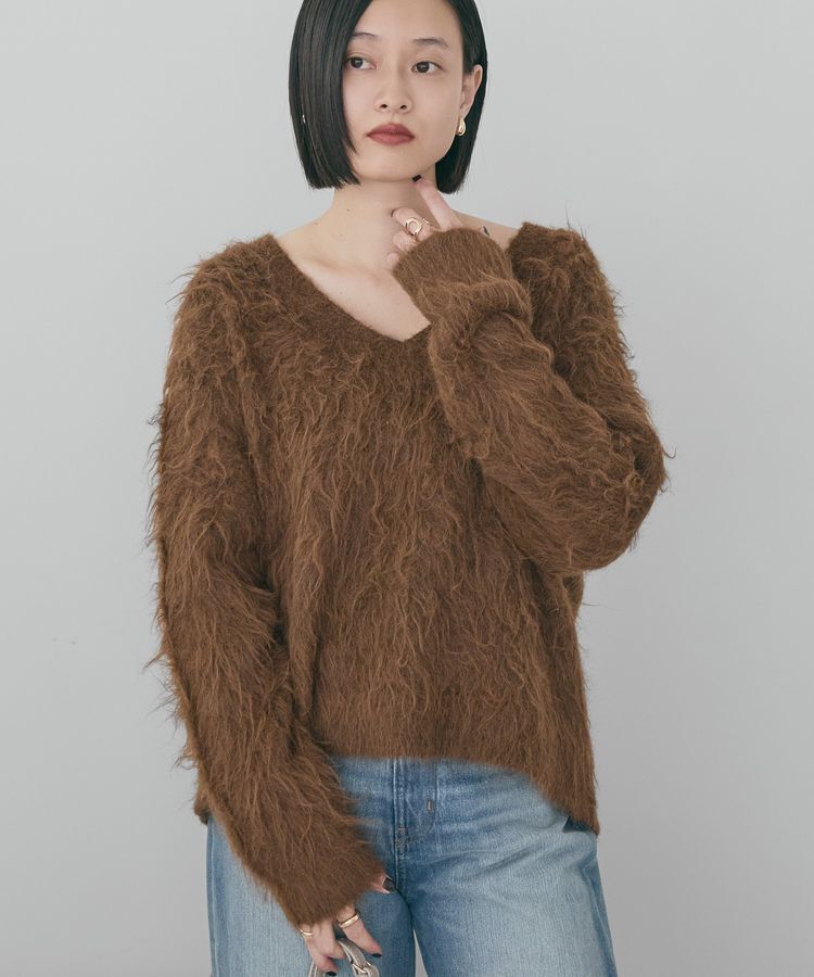 AMERICAN HOLIC「起毛シャギールーズニットプルオーバー」|ニット・セーター|Brown