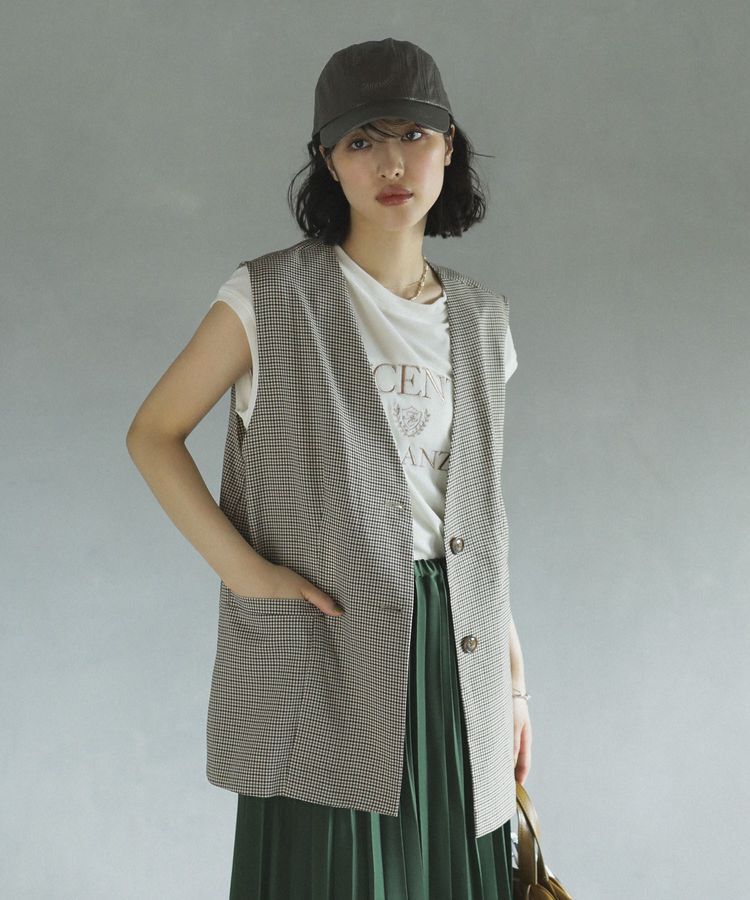 Green Parks「ベロアロゴフレンチスリーブチュニック」|チュニック|