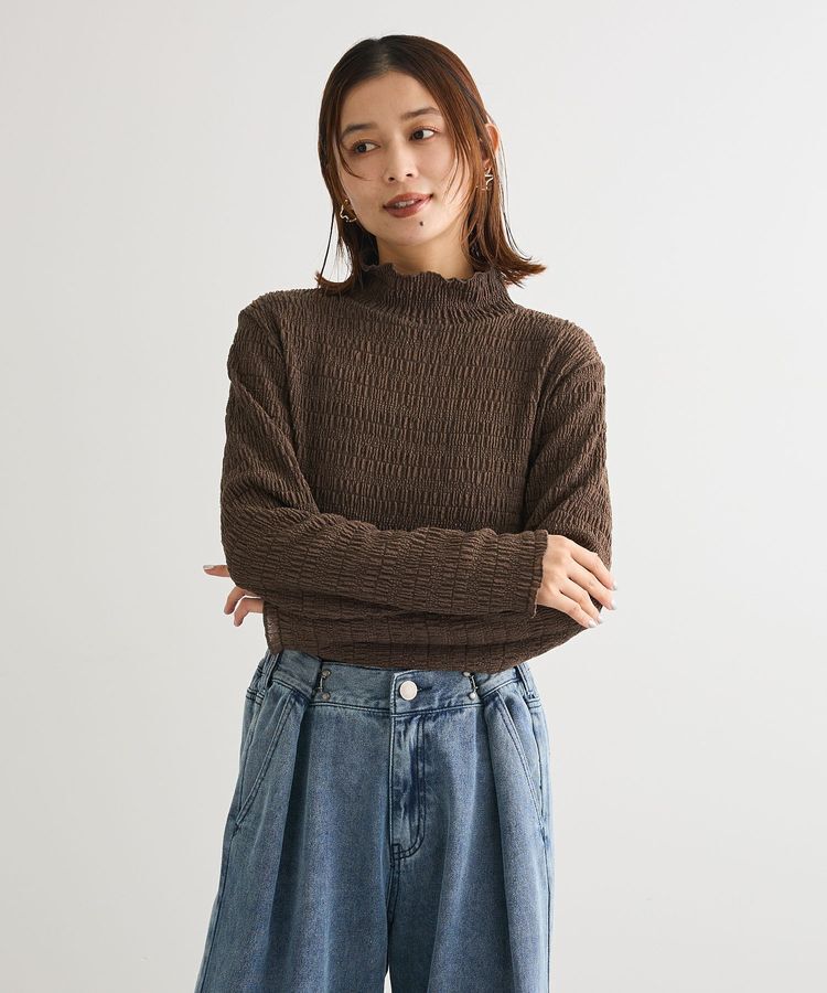 Green Parks「・Petit Fleur ジャガードハイネックロンTEE」|Tシャツ・カットソー|