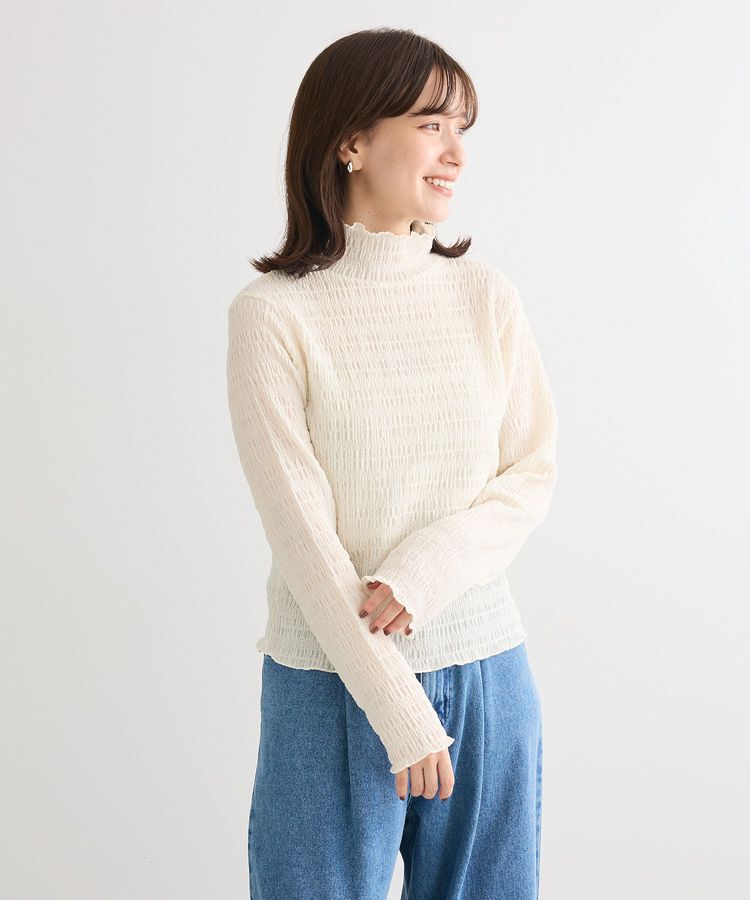 Green Parks「・Petit Fleur ジャガードハイネックロンTEE」|Tシャツ・カットソー|