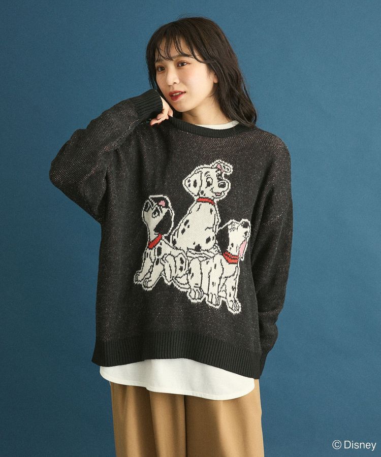 Green Parks「101匹わんちゃん/ジャガードニット」|ニット・セーター|Black