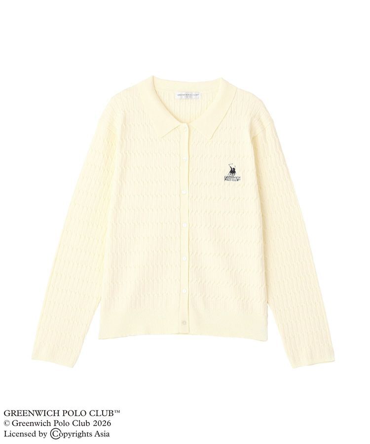 Green Parks「GREENWICH POLO CLUB(TM)ケーブル襟付ニットカーディガン」|カーディガン|
