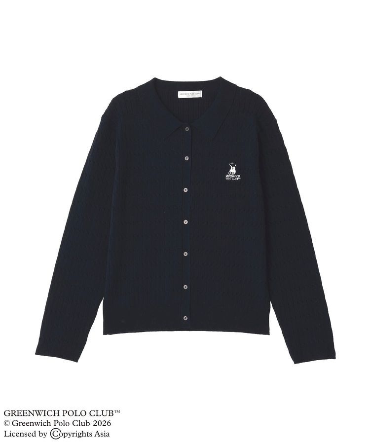 Green Parks「GREENWICH POLO CLUB(TM)ケーブル襟付ニットカーディガン」|カーディガン|