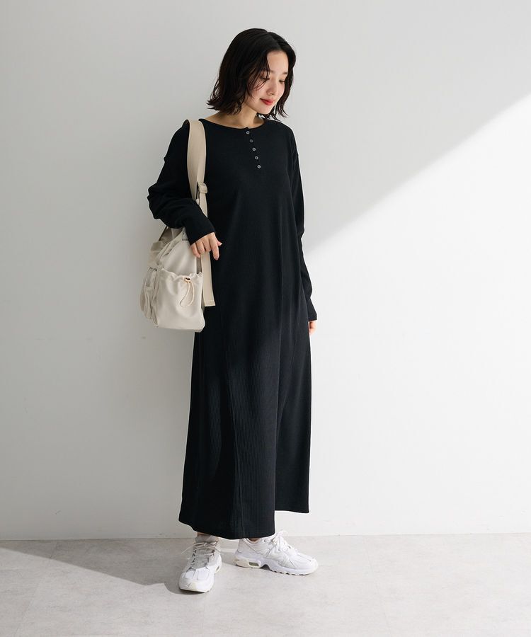 Green Parks「ヘンリーネックワンピース」|ワンピース|Black