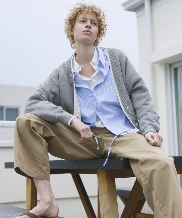 GARAGE OF GOOD CLOTHING「配色リブダブルジャガードカーディガン」|カーディガン|