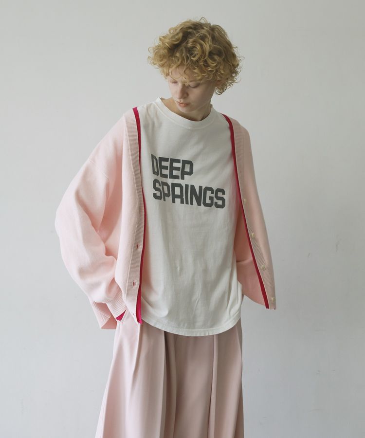 GARAGE OF GOOD CLOTHING「配色リブダブルジャガードカーディガン」|カーディガン|Light Pink