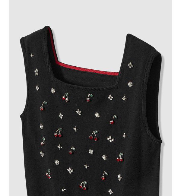 LOULOU WILLOUGHBY「【LOULOU WILLOUGHBY】CHERRYビジュータンク」|ニット・セーター|