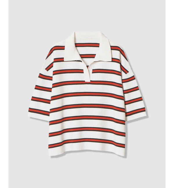 allureville「ボーダーポロ プルオーバー」|ニット・セーター|