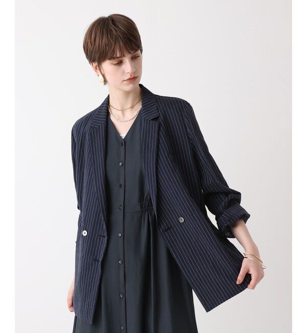 allureville「シアーストライプジャケット」|テーラードジャケット|