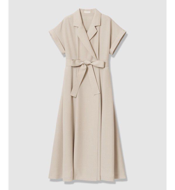 allureville「フレンチスリーブラップワンピース」|ワンピース|グレージュ