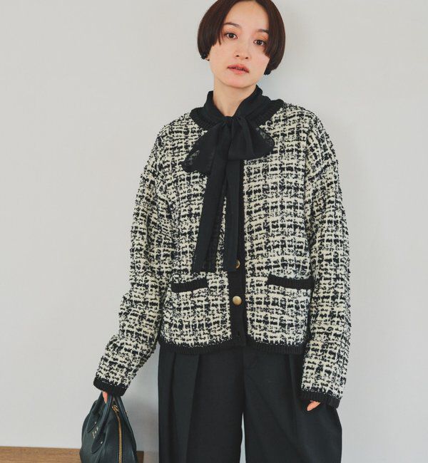  「ツィードライクニットカーディガン」|カーディガン|その他1