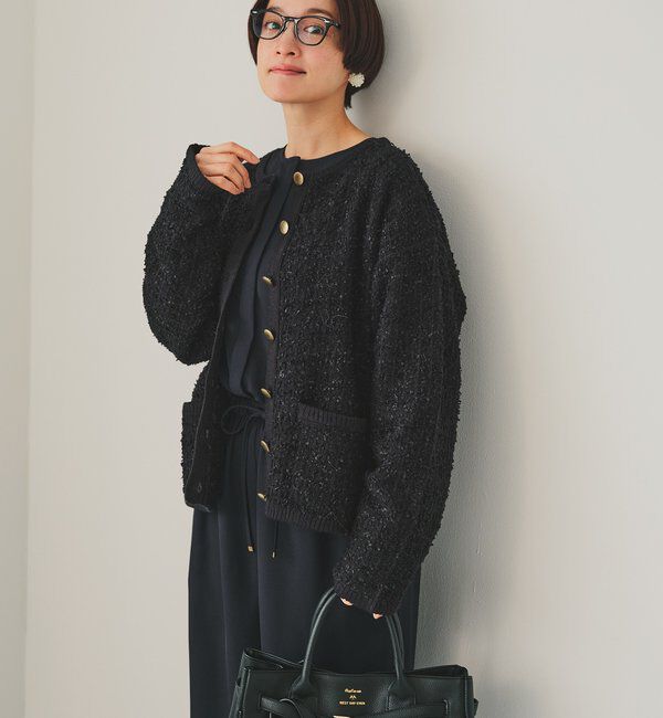  「ツィードライクニットカーディガン」|カーディガン|