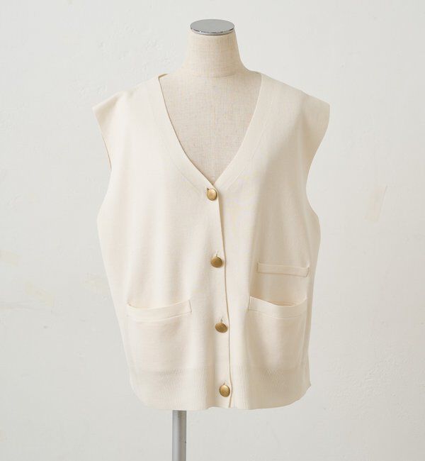  「【手洗い可能】ミラノリブニットジレベスト」|ニット・セーター|