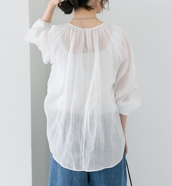  「ストライプラミーシャーリングカフブラウス」|プルオーバー|