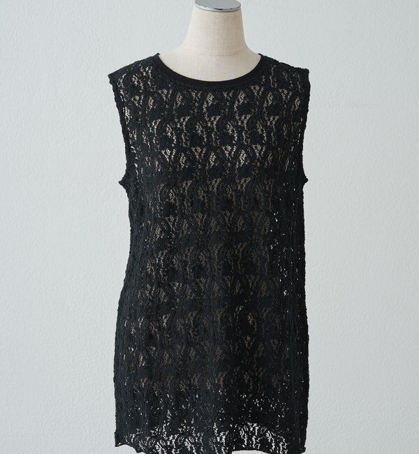  「ストレッチレースノースリーブTシャツ」|キャミソール|